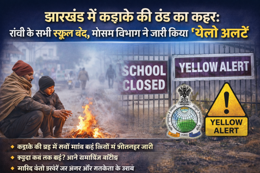 Jharkhand Weather Update: कड़ाके की ठंड से बेहाल रांची, सभी स्कूल बंद, येलो अलर्ट जारी